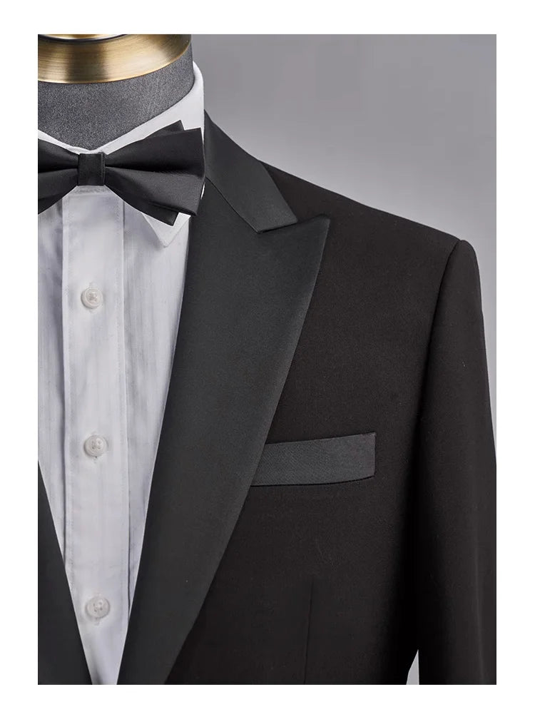 Luxuriöses Herren Anzugset: Eleganter Schwarzer Smoking für Hochzeit, Business und Abendveranstaltungen