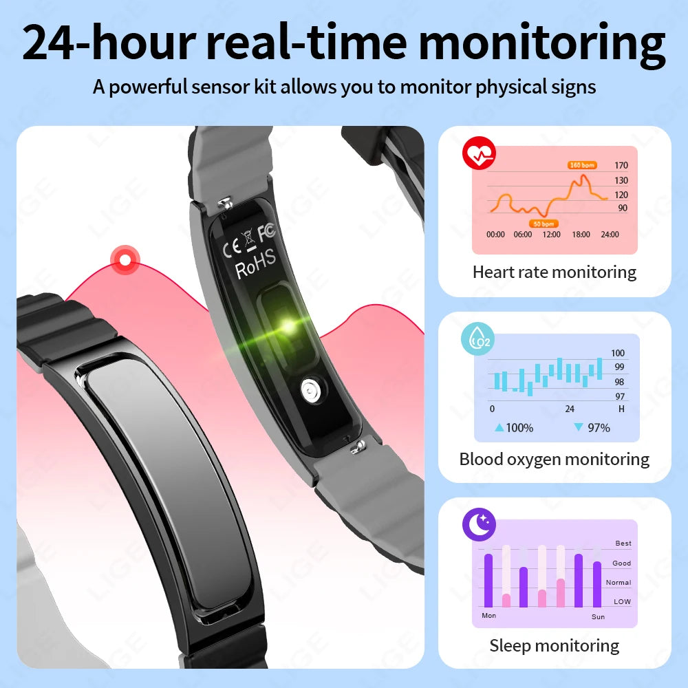 Herren Smartwatch mit Anti-Mücken-Funktion und Schlaf-Gesundheitsüberwachung