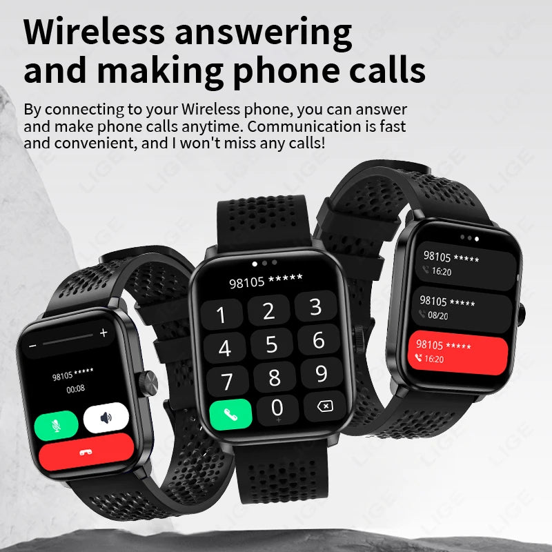 Männer Smartwatch mit GPS Herzfrequenz und IP68 wasserdichter Bluetooth-Funktion