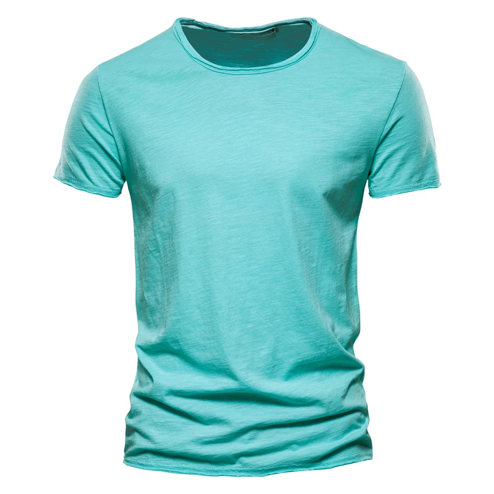 100% Baumwolle Männer T-shirt Casual Weiche Fitness Sommer Dünne T-shirts männer Hause Kleidung Oansatz Kurzarm Soild T Shirt für Männer