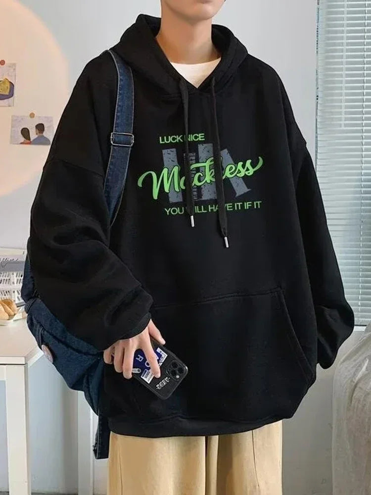 Herbst Brief Gedruckt Pullover Hoodies Männer der 2025, Neue Langarm Mit Kapuze Sweatshirt Casual Baumwolle Fleece Y2K Streetwear Hoody