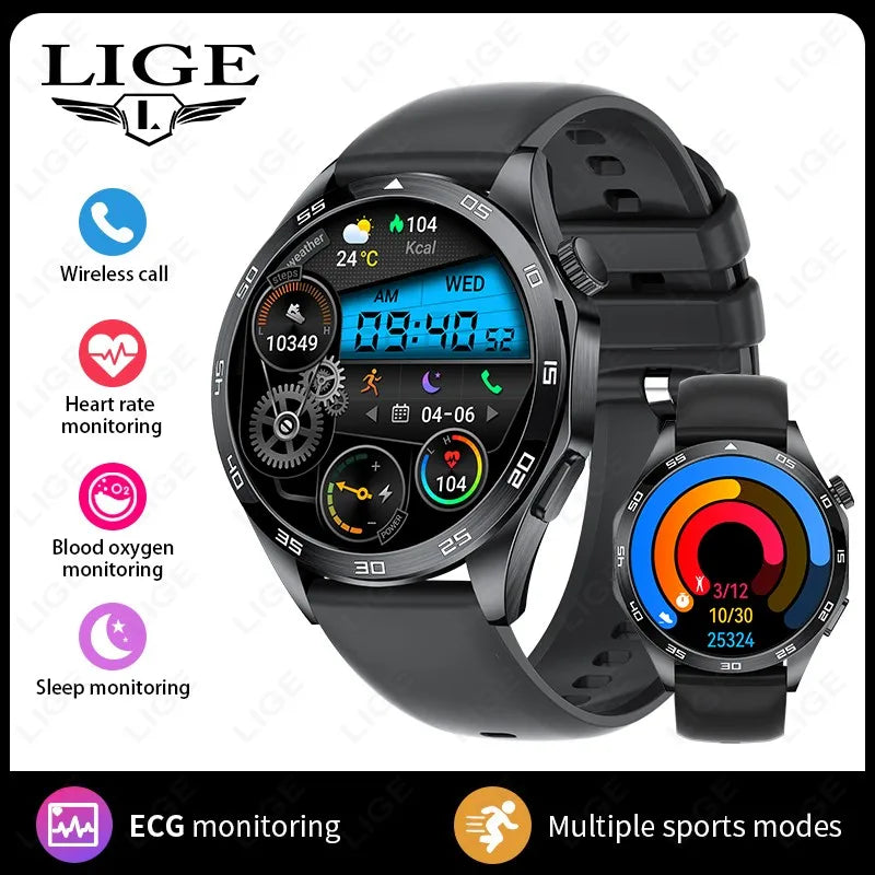 LIGE EKG AI Gesunde Diagnose Smart Uhr Männer Blut Sauerstoff Blutdruck Schlaf Überwachung Bluetooth Anruf Gesundheit Smartwatch Frauen