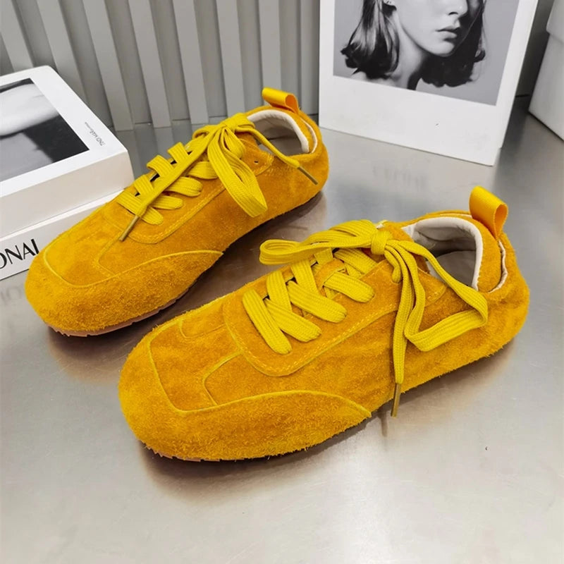AIYUQI 2025 neue frauen flache schuhe Echt leder retro turnschuhe schuhe frauen Große größe modische Forrest Gump weibliche schuhe