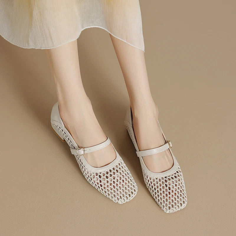 AIYUQI 2025, Damensandalen, Sommer-Mesh, atmungsaktiv, Damenschuhe, große geschlossene Zehensandalen für Damen