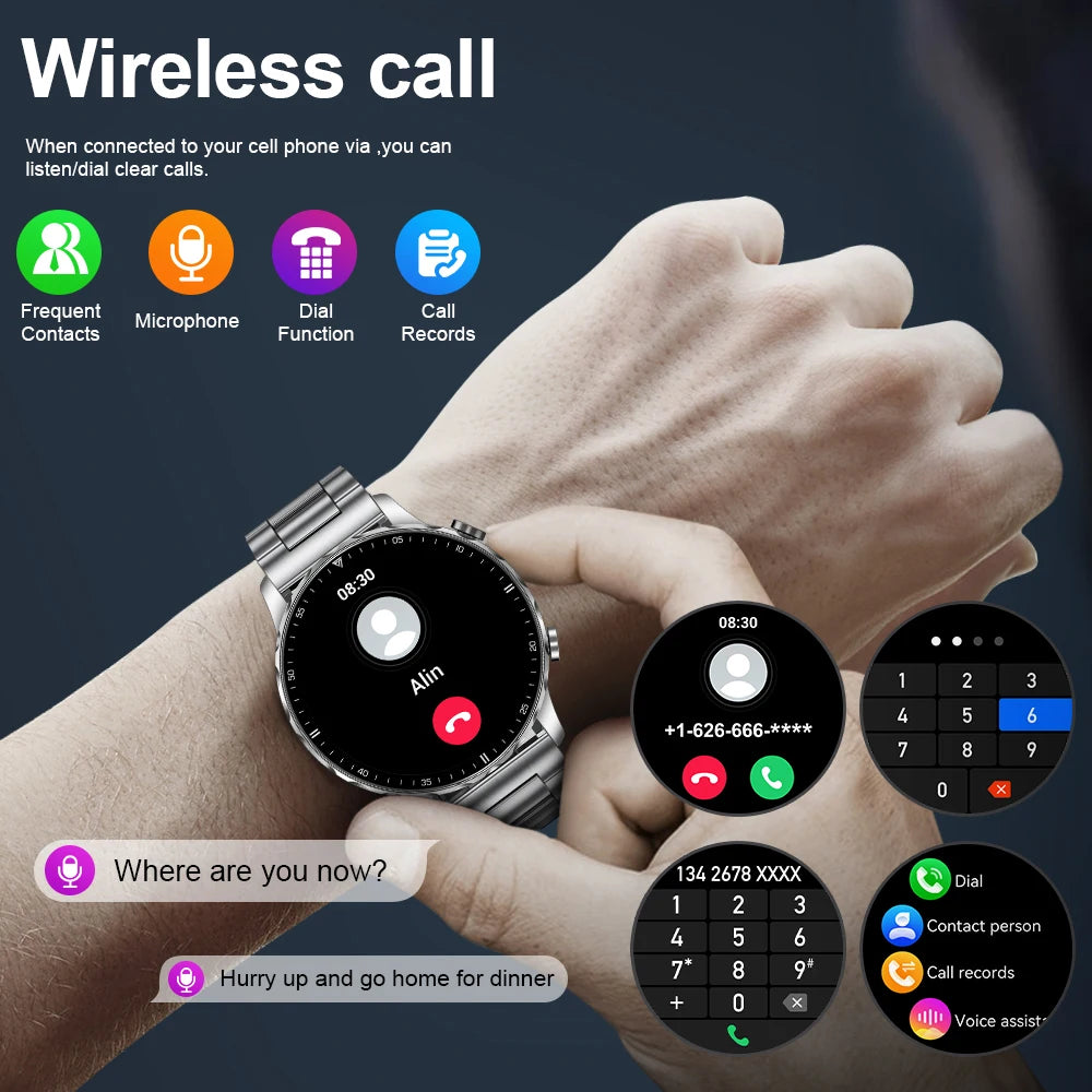 Herren und Damen Smartwatch mit IP68 wasserdichter Funktion und Bluetooth-Anruf