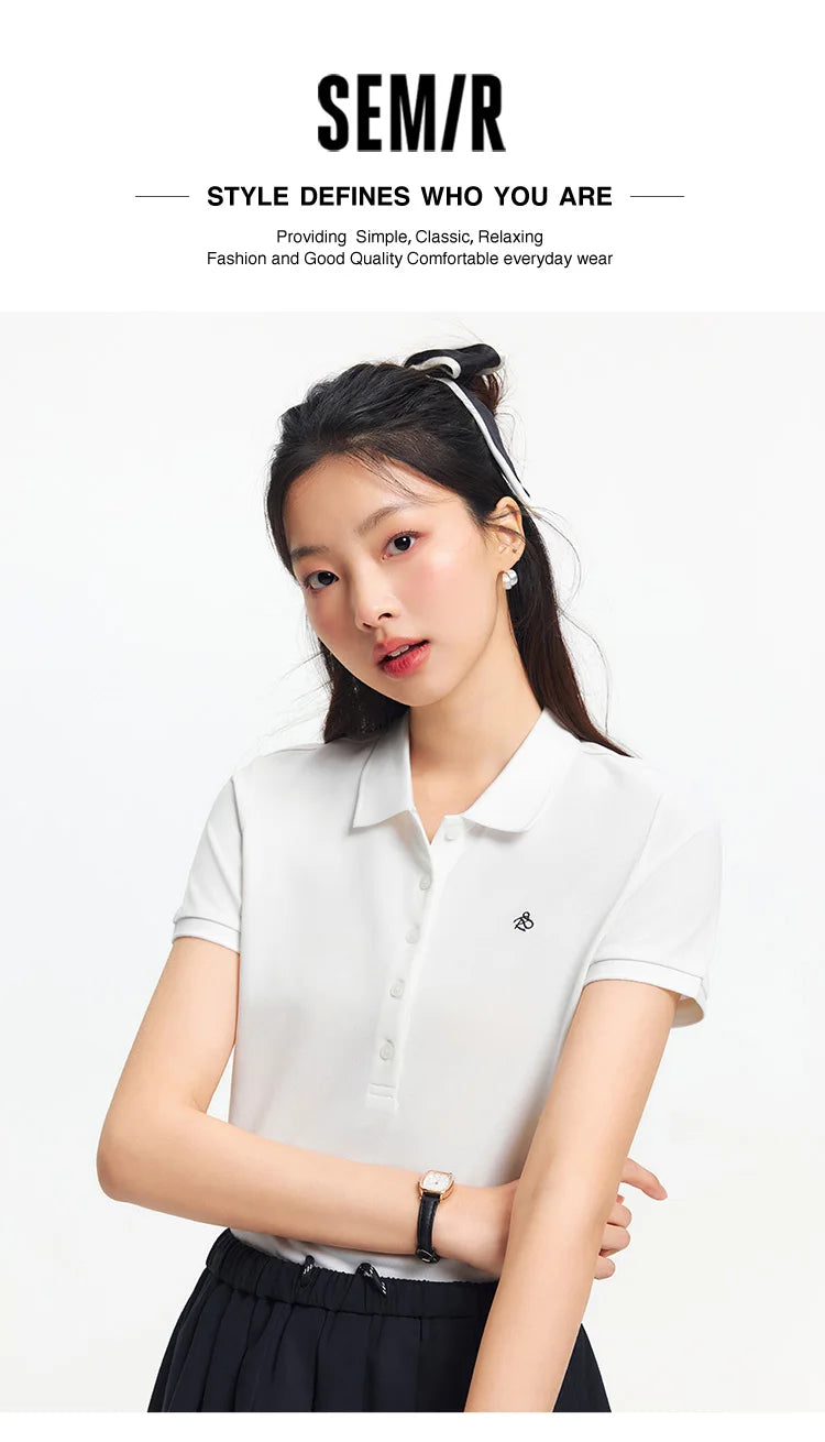 Semir Poloshirt für Damen, schick, kühles Gefühl, antibakteriell, schmale Passform, 2022, neuer Sommer, bestickter Pullover, lässig für den Alltag