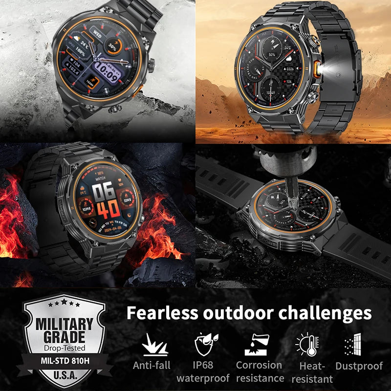 Herren Sport Smartwatch mit 1,46 Zoll HD Display und Drahtloser Anruf-Funktion