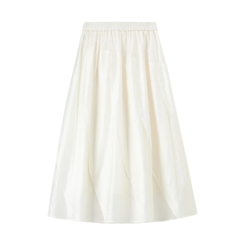 Damen Midi Rock aus Lyocell mit gemütlicher elastischer Taille im A-Linien-Stil