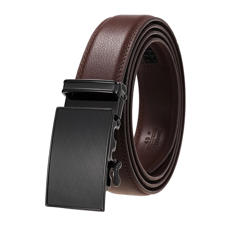 VATLY Echter Ledergürtel Herren 30mm Dünn Lochlos Natur-Rindsleder