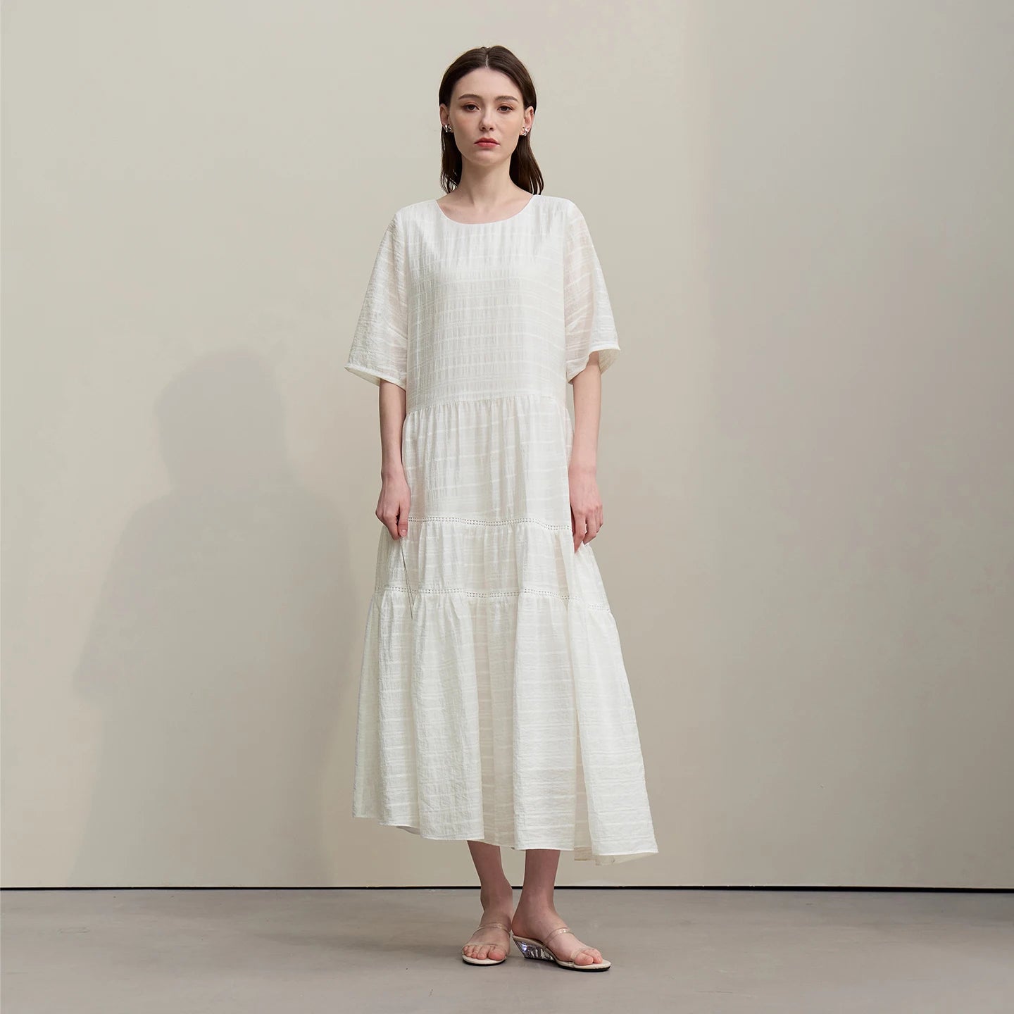 Elegantes Damen Kleid Mit Asymmetrischem Saum Büro