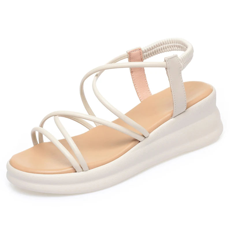Damen Römische Sandalen Flach Riemchen Bequem