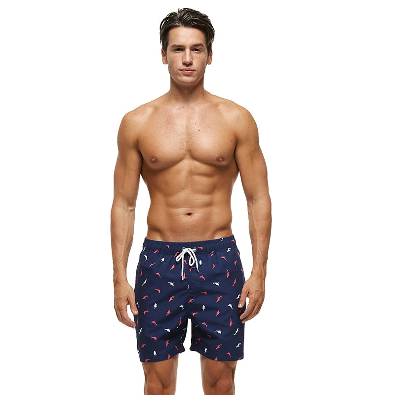Herren-Shorts aus Polyester mit Reißverschlusstasche – schnelltrocknend für Gym, Surfen und Strand