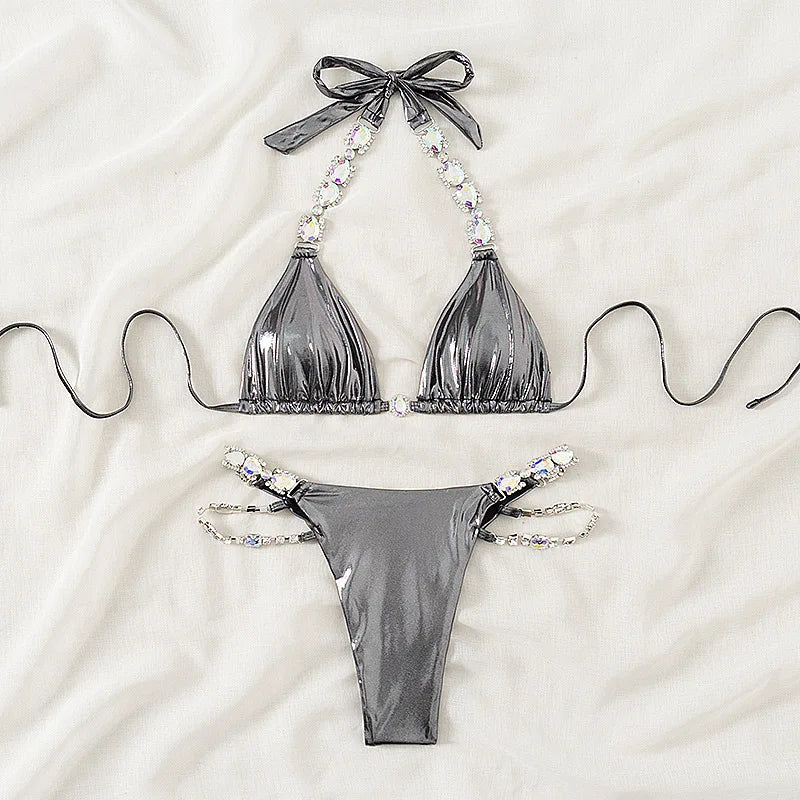 Sexy Bikini-Set in Pink mit Push-up für Damen – ideal für Strand und Pool