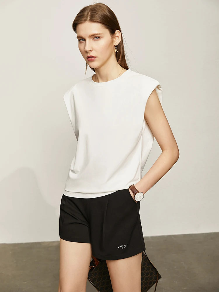 Damen T-Shirt im Retro-Stil mit lockerem Schnitt aus mercerisierter Baumwolle