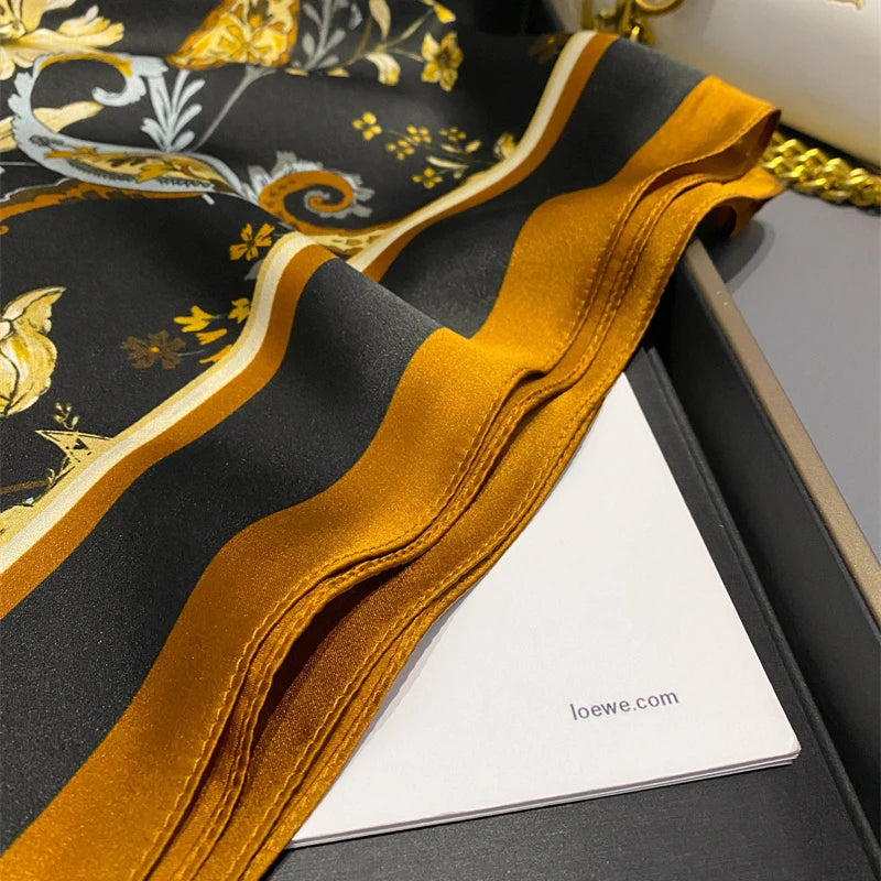 Damen Seidenschal quadratisch 70cm Halstuch Bandana Hijab Pashmina G