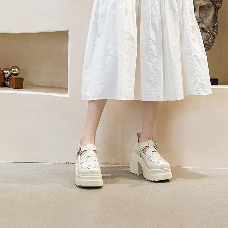 AIYUQI Echtes Leder Frauen Sandalen 2025, Neue Mode High-heel Sandalen Frauen Geschlossene Zehen Plattform Römischen Sandalen Frauen