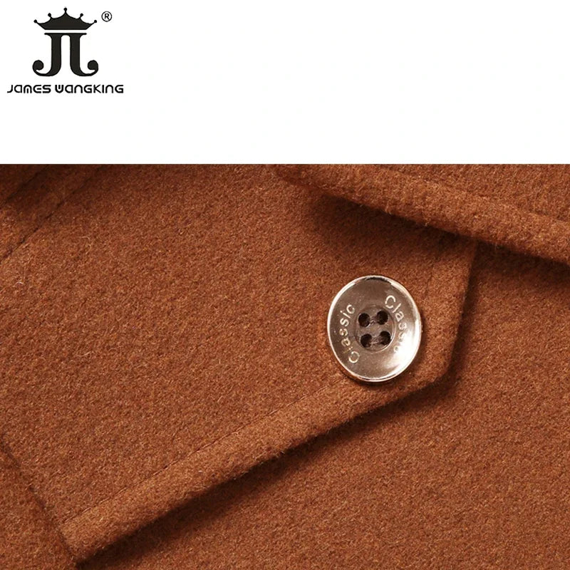 Langer Mantel aus Wollmix für Herren – Unifarben & warm