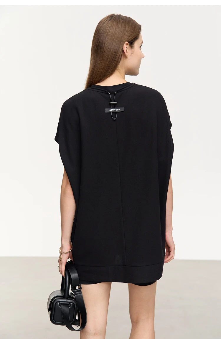 Damen T-Shirt im minimalistischen Stil mit lässigen kurzen Ärmeln
