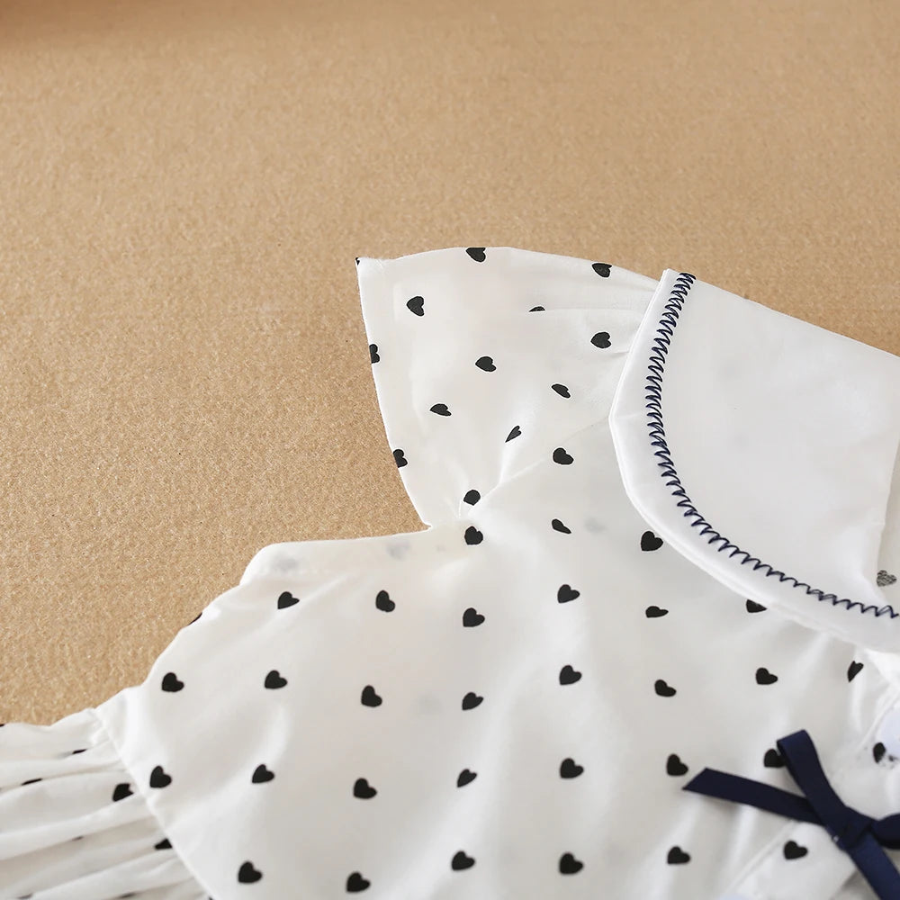 Girls Summer Dress with Polka Dot for 2-6 Years Kids Soft Breathable 100% Cotton Clothes Children Princess Dresses