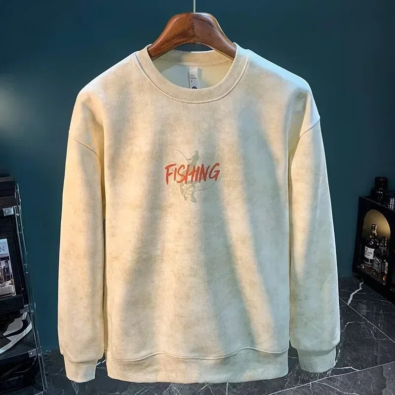 Herbst Cartoon Angeln Grafik Sweatshirts Hombre Hip Hop Mode Brief Crewneck Pullover Hoodies lässig y2k Streetwear Kleidung
