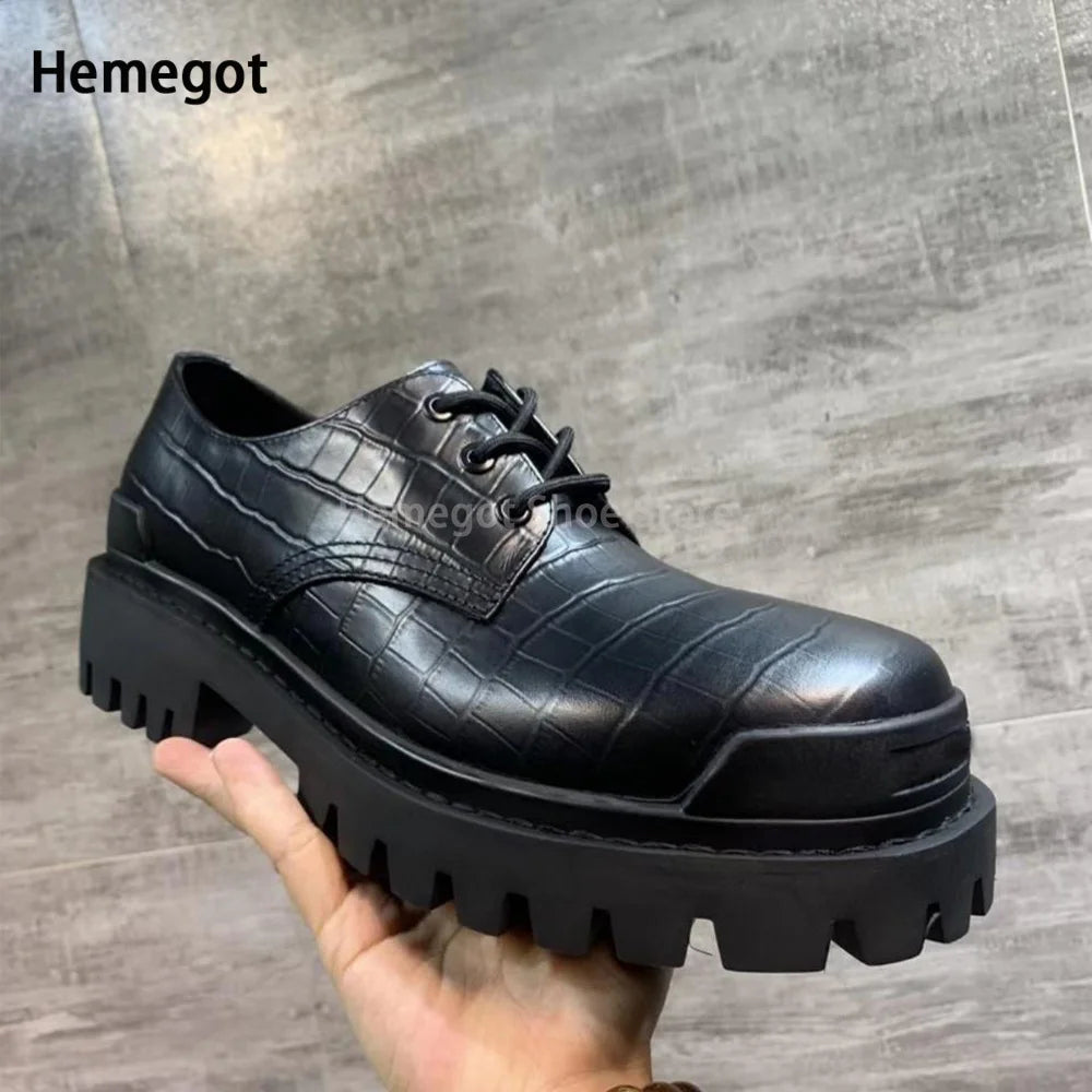 Herren-Schnürschuhe aus Leder in Schwarz/Kaffee – elegant & strapazierfähig