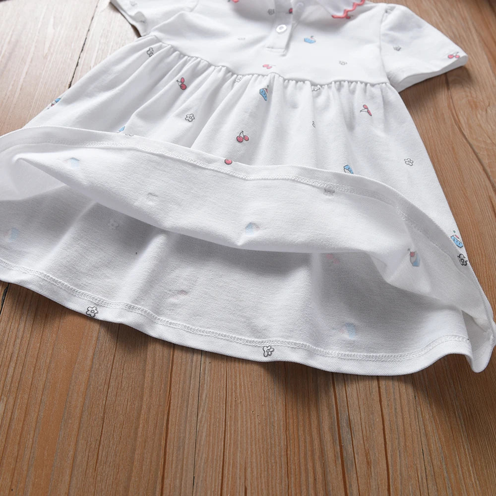 Baby Mädchen Kleid Sommer Kurzarm Baumwolle Kleidung für Kinder im Alter von 2-6 Jahren Süßes lässiges Outfit