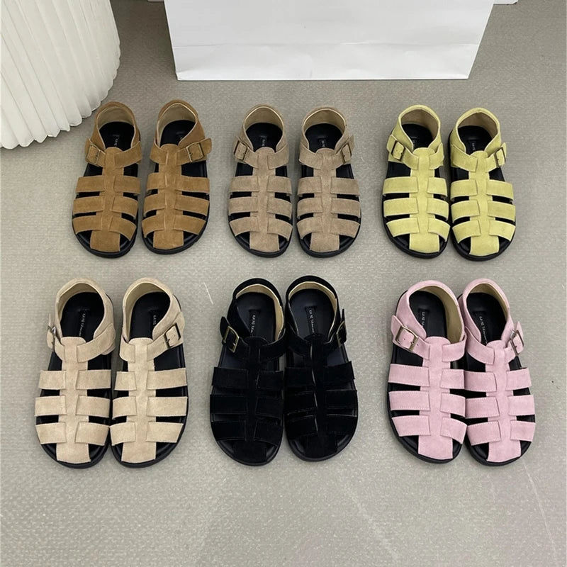 AIYUQI Damensandalen 2025, neue gewebte hohle römische Sandalen für Frauen, Sommer, große Schweinekäfig-weibliche Schuhe