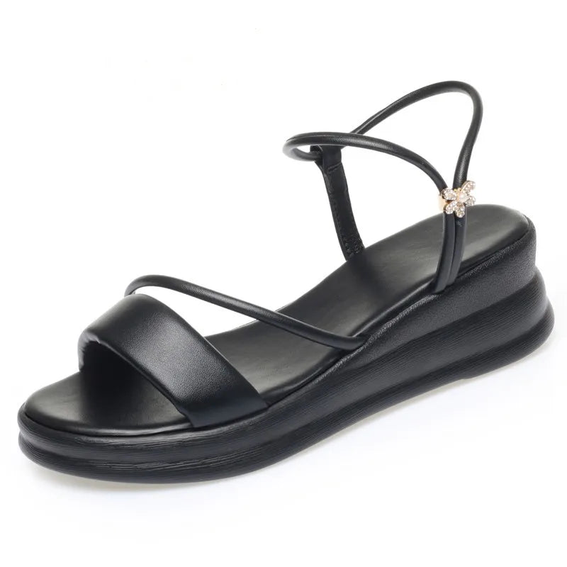 AIYUQI Damen-Sandalen, große Größe, Sommer 2022, neue Keil-Damen-Sandalen, offene Zehen, römische Sandalen