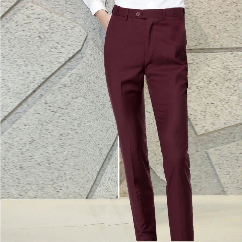 M-6XL Herrenmode Boutique Business Büro Anzughose Männlich Reine Farbe Freizeithose Formelle Bräutigam Hochzeitskleid Hose Hose