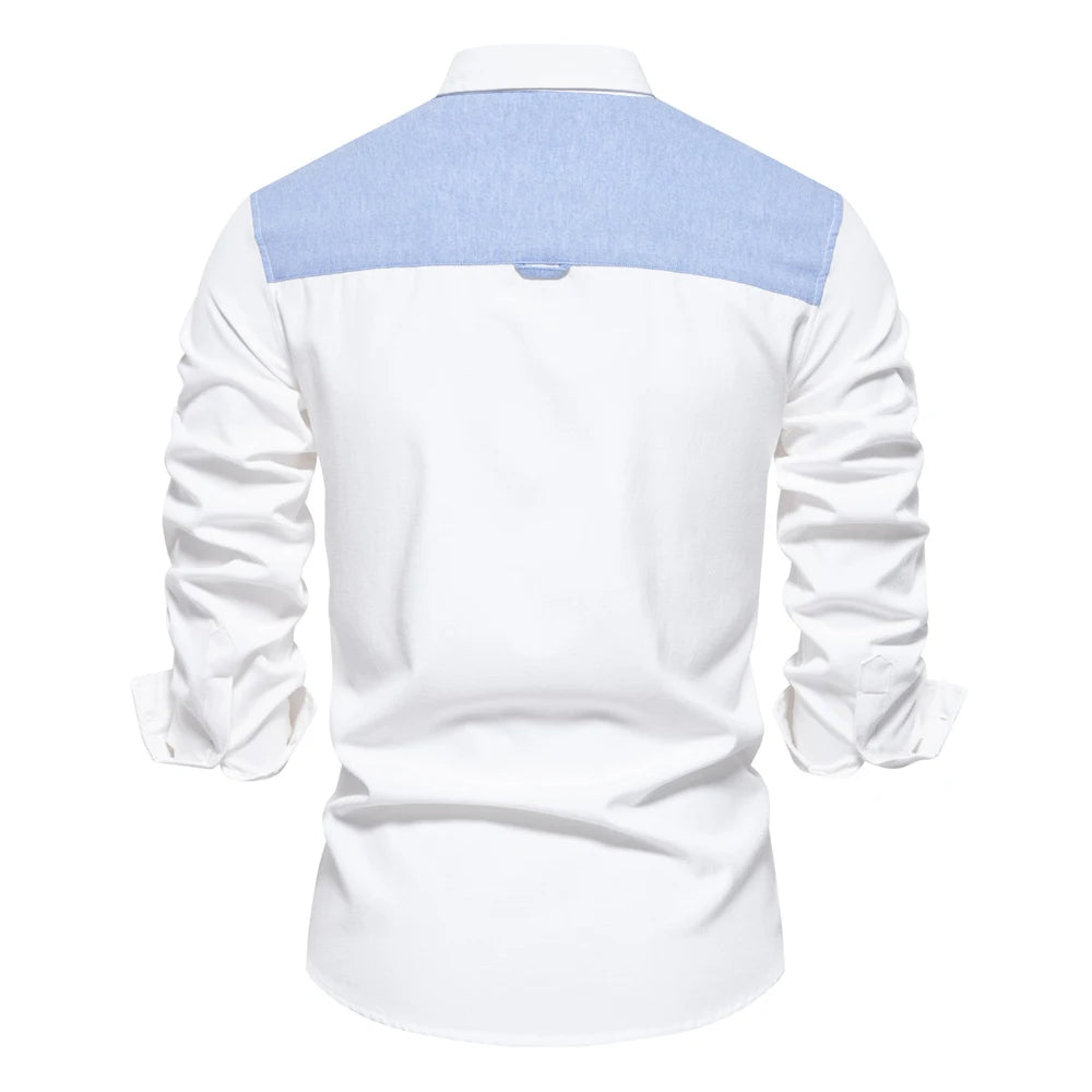 Herren Oxford Hemd aus Baumwolle mit langen Ärmeln für Casual-Look