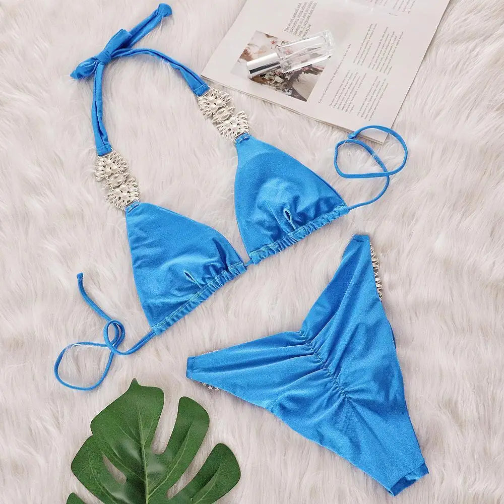 Dreiteiliger Damen-Bikini mit brasilianischem Schnitt – ideal für Strand und Pool