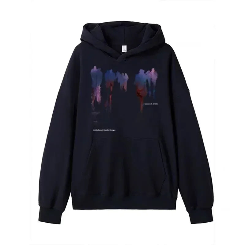 Herren Hoodie mit Hip Hop Grafik im Goth Design und Taschen