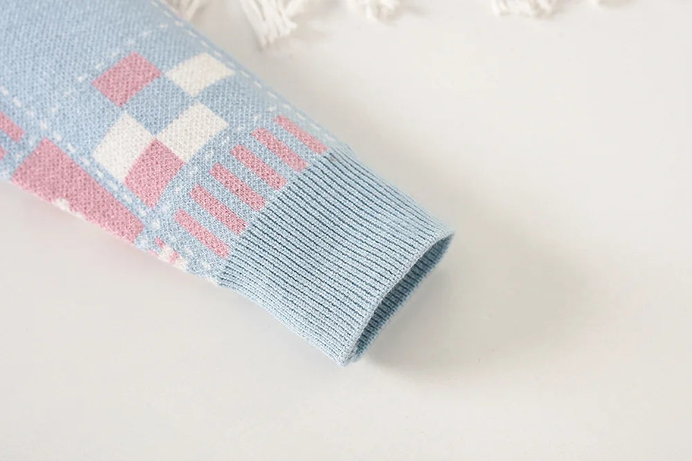 Mädchen Kleidung Set mit O-Neck Stricken Tops und Falten Röcken