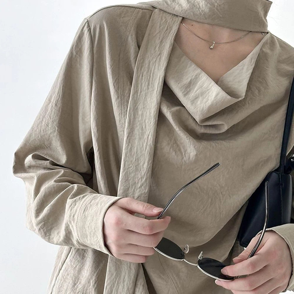 Elegante Damenjacke mit Reverskragen und langen Ärmeln – Patchwork-Design und Taschen für einen luxuriösen Look