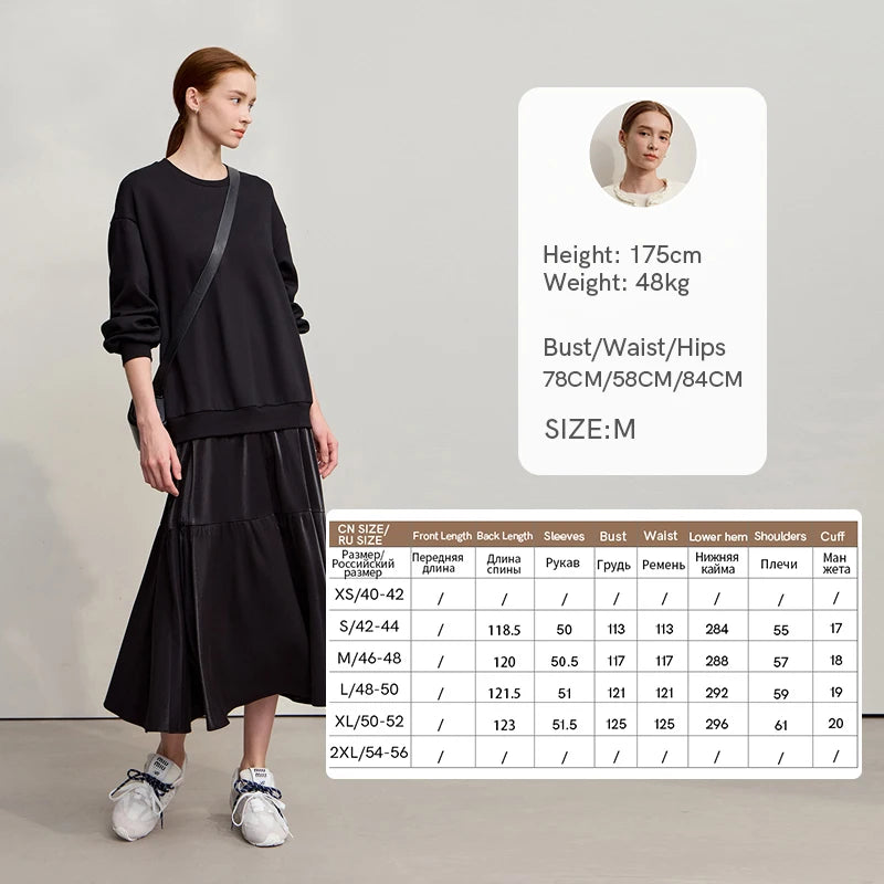 Stylisches Damen Strickkleid Mit Patchwork Warm Und Bequem