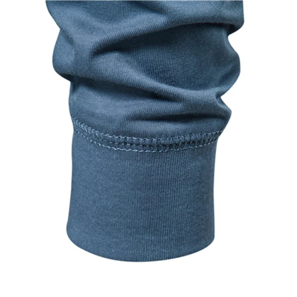 Herren Langarm T-Shirt mit Button-Down Kragen aus hochwertiger Baumwolle