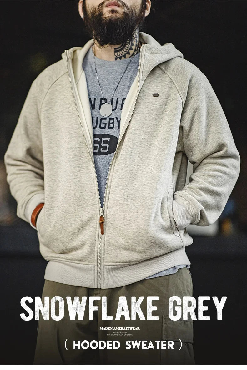Herren Sportjacke in Grau Polar Fleece Verdickt Warme Sportjacke Reißverschluss
