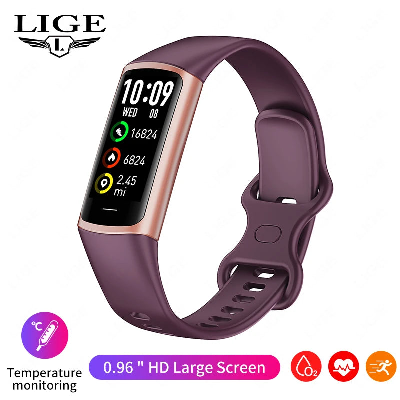 LIGE Smartwatch Sport Fitness Tracker Smart Uhr Für Männer Frauen Herzfrequenz Blut Sauerstoff Schlaf Monitor Wasserdichte Smart Armband