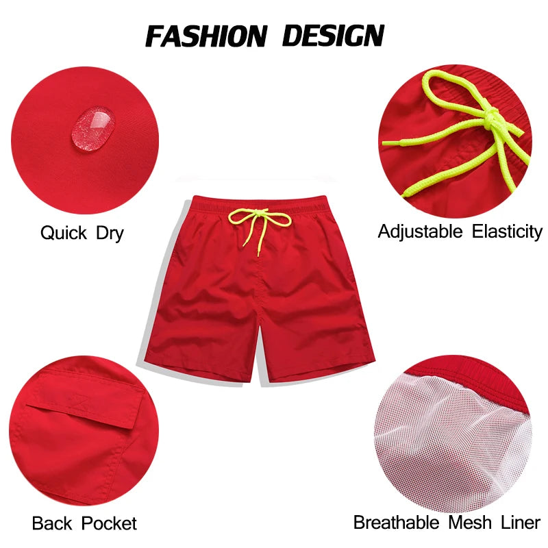 Herren-Badeshorts mit Mesh-Innenfutter und Reißverschlusstaschen – schnelltrocknend und ideal für den Strand