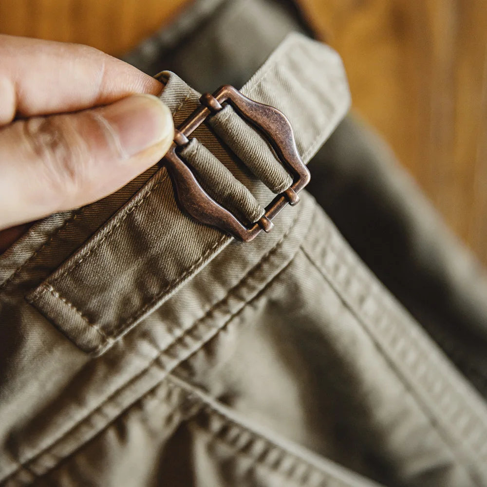 Herren Chino Shorts M51 aus Baumwolle mit verstellbarem Gürtel und Taschen