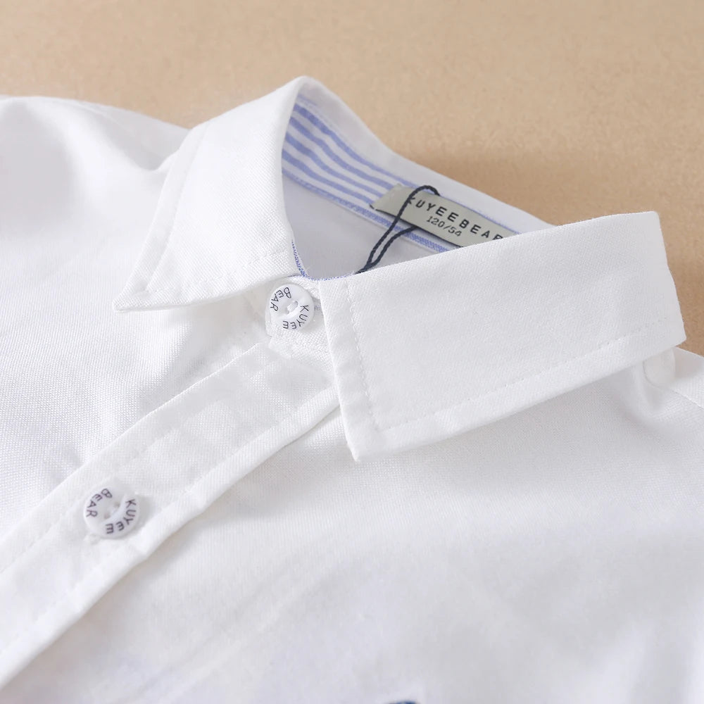 Jungen Kleidung Schuluniform Hemden Frühling Herbst Langarm Turn-Down Kragen Kinder hemd für Jungen Kinder Tops