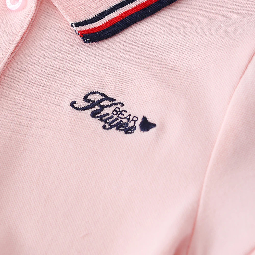 Kinder Mädchen Sportkleider Baumwolle Umlegekragen Tenniskleid 2023 Neues Sommer Kurzarm Golfkleid für Kinder