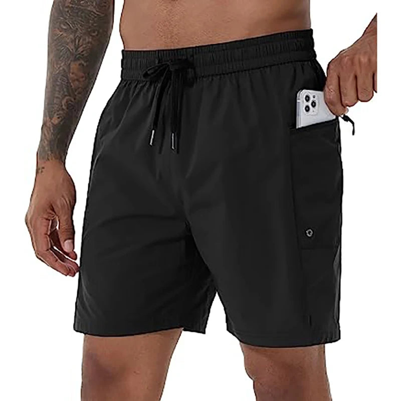 Herren-Badeshorts mit elastischem Bund, Reißverschlusstaschen und Mesh-Futter – schnelltrocknend für den Strand