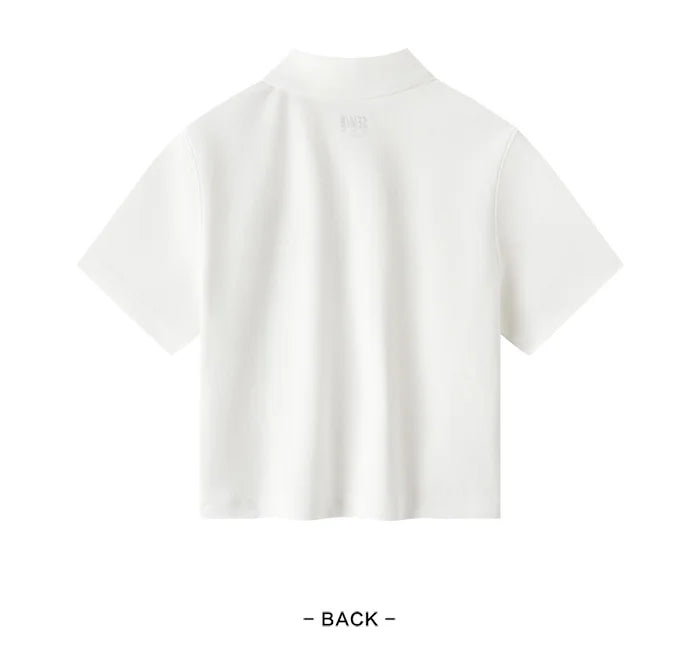 Semir Polo Shirt Frauen kurze Buchstaben Stickerei 2024 Sommer neue anti bakterielle Textur Top Temperament