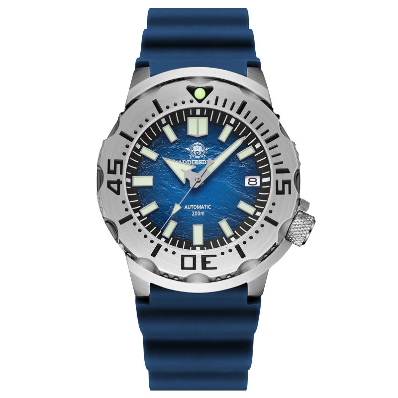 Herren-Taucheruhr mit Surf-Blue-Zifferblatt und NH35-Automatikwerk