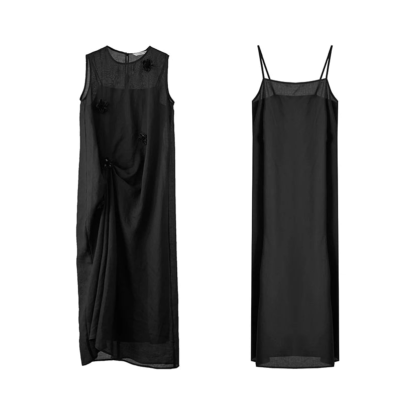 Elegantes Langes Damenkleid Ärmelos Für Damen Bequem Im Sommer