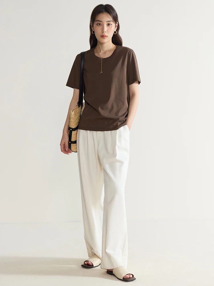 Lässiges Damen-T-Shirt in Übergröße mit Rundhalsausschnitt und kurzem Ärmel – bedrucktes, luftiges Design für den Sommer