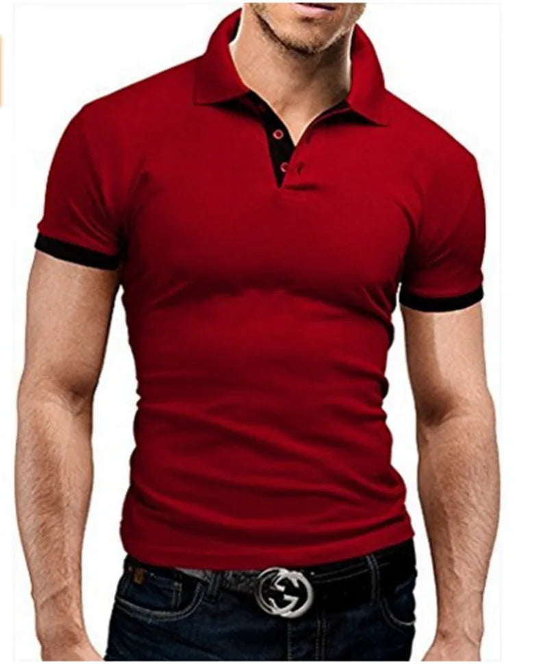 Klassisches Herren-Poloshirt mit amerikanischem Revers, Knopfleiste und langen Ärmeln – ideal für den Herbst