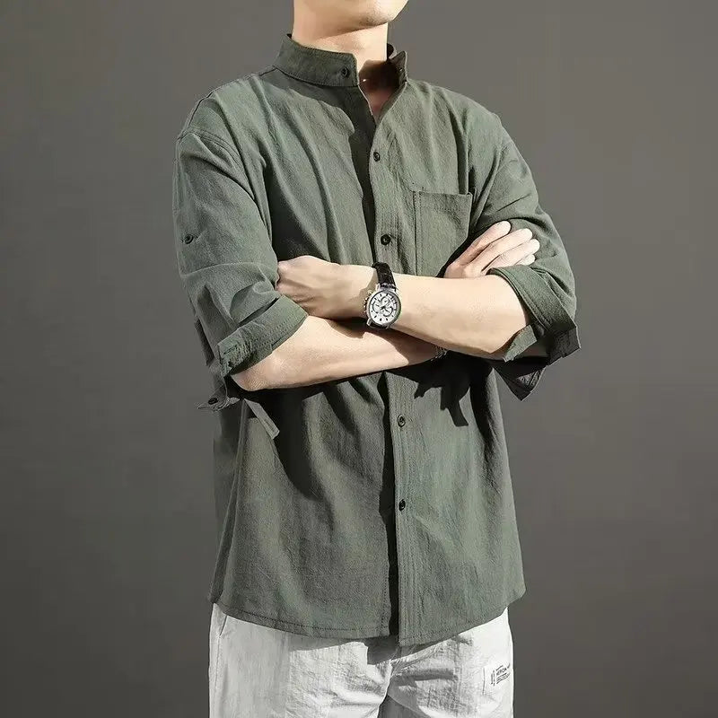 Lässiges Herren-Langarmshirt mit digitalem Farbverlauf – ideal für den Herbst