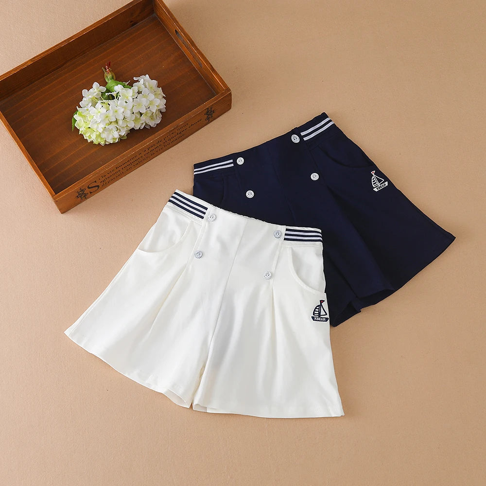 Kinder Mädchen Sommer Shorts Schule Kinder Adrette Elastische Taille Baumwolle Hosen Nette Baby Kleidung